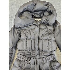 Kenneth Cole Reaction Down Insulated Puffer Jacket, Womens M, Black Belted Parka